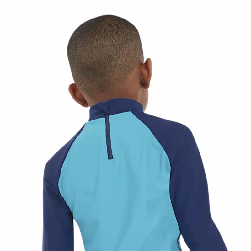 Speedo Toddler Boys Long Sleeve Printed Rash Top Blue-6